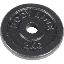 Bodyline 2 kg schwere Scheibe Gusseisen Langhantel schwarz