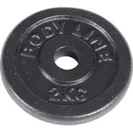 Bodyline 2 kg schwere Scheibe Gusseisen Langhantel schwarz