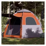 vidaXL Kuppelzelt 4 Personen Grau/Orange