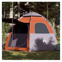 vidaXL Kuppelzelt 4 Personen Grau/Orange