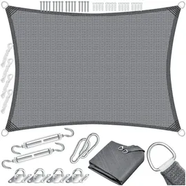 Kesser KESSER® Sonnensegel Sonnenschutz Windschutz HDPE Gewebe wasserabweisend & windabweisend 5-Fach quer vernäht robust & stabil Schattenspender Garten Balkon Terrasse