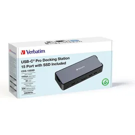 Verbatim USB-C Pro Docking Station CDS-15SSD, USB-C 3.1 [Buchse] (32174)