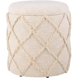 FineBuy Sitzhocker mit Stauraum Baumwolle 40 x 45 x 40 cm Beige