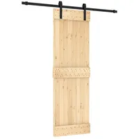 vidaXL Schiebetür rechts 70 x 210 cm Natürlich/Schwarz