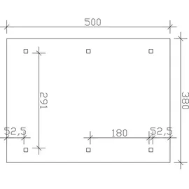 SKANHOLZ Wallgau Einzelcarport 3,80 x 5,00 m grün inkl. Dachlattung und Pfostenanker