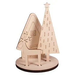 Rayher Bastelholz natur Set Steckteile Rentier Ø 10,0 cm