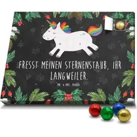 Mr. & Mrs. Panda Schoko Adventskalender Einhorn Happy - Schwarz - Geschenk, Lachen, spannend, Lebensfreude, Einhörner, Unicorn, Schokoladen Advent... - Schwarz