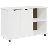 vidaXL Rollschrank Mit Rad 100 x 39 x 65,5 cm Weiß
