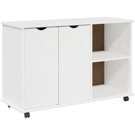 vidaXL Rollschrank Mit Rad 100 x 39 x 65,5 cm Weiß