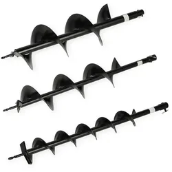 EBERTH Bohrschnecken-Set 100/150/200 mm aus Stahl – Ersatz für Erdbohrer GW2-EBS-S