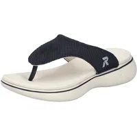Zehentrenner RIEKER SPORT, Damen, Gr. 42, blau (nachtblau), Textil, unifarben, Schuhe Zehentrenner, Sommerschuh, Strandschuh, Badeschuh, Urlaubschuh mit weichem Zehensteg