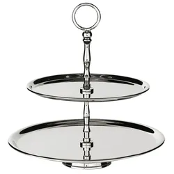 Casa Padrino Luxus Etagere Silber Ø 26 x H. 28 cm - Runde Kuchen & Keks Etagere - Gastronomie Accessoires - Restaurant Accessoires - Hotel Accessoires - Luxus Accessoires