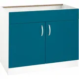 wiho Küchen Spülenschrank Flexi Breite 100 cm blau