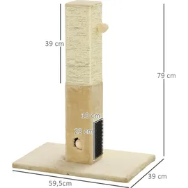 PawHut Kratzstamm Kratzsäule 79 cm beige