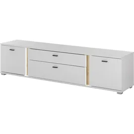 Home Affaire Long Island Lowboard 200 cm Weiß Kunststoff/Metall/Holzwerkstoff