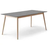 Hammel Furniture Esstisch Meza Designtisch mit Auszugsfunktion und 2 Einlegeplatten (1-St), rechteckige Tischplatte MDF, Esche Massivholzgestell grau 165 cm x 74 cm x 90 cm