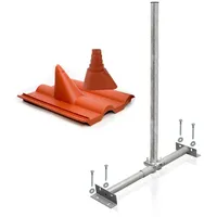 PremiumX Dachsparrenhalter Satellitenschüssel Montage Set Sparrenhalter 1m Mast 60mm