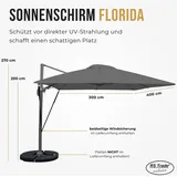 RS Trade Sonnenschirm 3m x 4m, Aluminium; UV-Schutz; inkl. Regencover