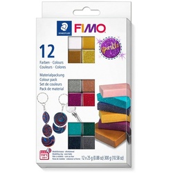 FIMO Modelliermasse soft materialpackung Effekt Sparkle, 12 x 25 g