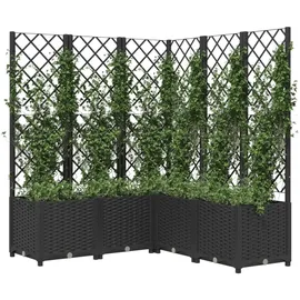 vidaXL Pflanzkübel mit Spalier 80 x 40 cm Schwarz
