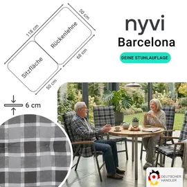 nyvi Hochlehnerauflage 6 St. grau kariert