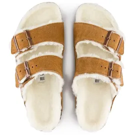 Birkenstock Damen Arizona Shearling Suede Sandale (Größe 37, braun)