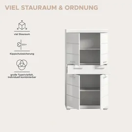 WELLTIME SIENA Midischrank 74 x 141 x 31 cm Weiß