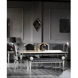Casa Padrino Luxus Barock Esszimmer Stuhl Set Schwarz / Antik Silber 55 x 58 x H. 115 cm - Edles Küchen Stühle 6er Set - Esszimmer Möbel im Barockstil