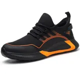 Sicherheitsschuhe Herren Damen mit Stahlkappe, leichte, bequeme Sicherheitsschuhe, bruch- und pannensichere Arbeitsschuhe, Orange-42