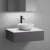 neoro n50 Unterschrank B: 80 cm mit 1 Auszug, Waschtisch Ø 45 cm weiß matt, B: 80.5 BN0106WM+BN0412GR+BN0402C1