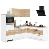 kochstation Winkelküche KS-Trient L-Form 230 cm weiß