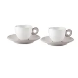 Guzzini Everyday Espressotassen taupe mit Untertasse 2 Everyday-tassen Und Untertassen