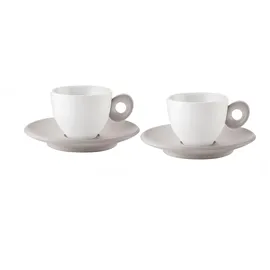 Guzzini Everyday Espressotassen taupe mit Untertasse 2 Everyday-tassen Und Untertassen