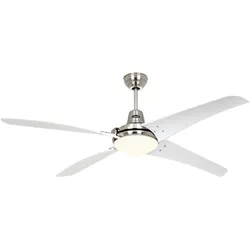 Deckenventilator MIRAGE - Chrom Gebürstet / Kunststoff Lack weiß / Mit Fernbedienung