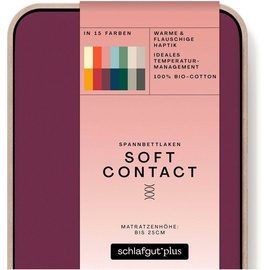 SCHLAFGUT Soft Contact 140 x 200 - 160 x 200 cm purple deep