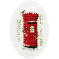 Derwentwater Designs Bothy Threads Grußkarte Kreuzstich-Set Weihnachten Post, 9x13.3cm, DWCDX46, Zählmuster