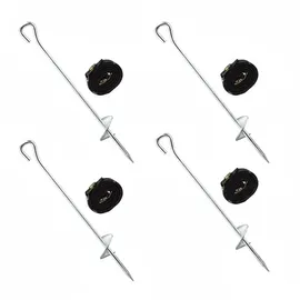 Relaxdays Bodenanker Trampolin, 8-teilig, schwarz/silber