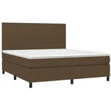 vidaXL Boxspringbett mit Matratze & LED Dunkelbraun 180x200 cm Stoff