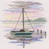 Bothy Threads Kreuzstich-Set Menuette - Segelboot, 10x10cm, DWMIN11A, Zählmuster