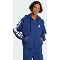 adidas Essentials 3-Streifen French Terry Reißverschlusspullover Dark Blue / White XL