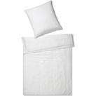 Bettwäsche ELEGANTE "Pure Leinen" Gr. B/L: 155 cm x 220 cm (1 St.), B/L: 80 cm x 80 cm (1 St.), Leinen, weiß Bettwäsche 155x220 cm angenehmes Material