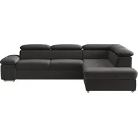 sit&more Ecksofa SIT & MORE "Valantine L-Form, B: 272 cm", schwarz, B:272cm H:73cm T:226cm, 100% Polyester;Luxus-Kunstleder/Struktur (88% Polyester, 12% Polyamid), Sofas, Ecksofa, mit Arm- & Kopfteilverstellung, optional mit Bettfunktion, Topseller