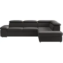 sit&more Ecksofa SIT & MORE "Valantine L-Form, B: 272 cm", schwarz, B:272cm H:73cm T:226cm, 100% Polyester;Luxus-Kunstleder/Struktur (88% Polyester, 12% Polyamid), Sofas, Ecksofa, mit Arm- & Kopfteilverstellung, optional mit Bettfunktion, Topseller