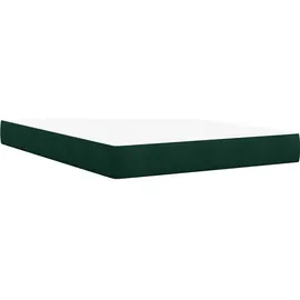 vidaXL Boxspringbett mit Matratze Dunkelgrün 140x200 cm Samt