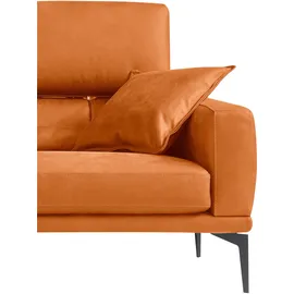 Egoitaliano "Masu, Designsofa mit erstklassigem Sitzkomfort, Breite 218cm", inkl. 2 Kissenrollen, Rückenelemente manuell verstellbar, Metallfüße orange,