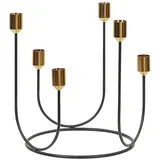 Beliani Teelichthalter Panay Metall Schwarz/Gold