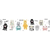 A.S. Création Monster Party Bordüre 16 cm 5 m Grau/Schwarz/Weiß 403754