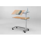 Burmeier Beistelltisch Pleto (Ergonomisch, Zeitlos im Design, Höhenverstellbar), Zweigeteilte schwenkbare Platte oder einteilige waagerechte Platte braun