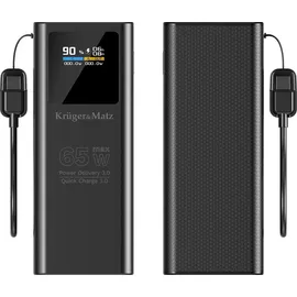 Krüger&Matz PowerBank 20000mAh Li-pol 65W mit QC-Funktion und PD KM0914
