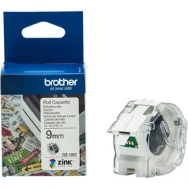 Brother Universaletiketten CZ-1001 Weiß 9 mm x 5 m 1 Rolle